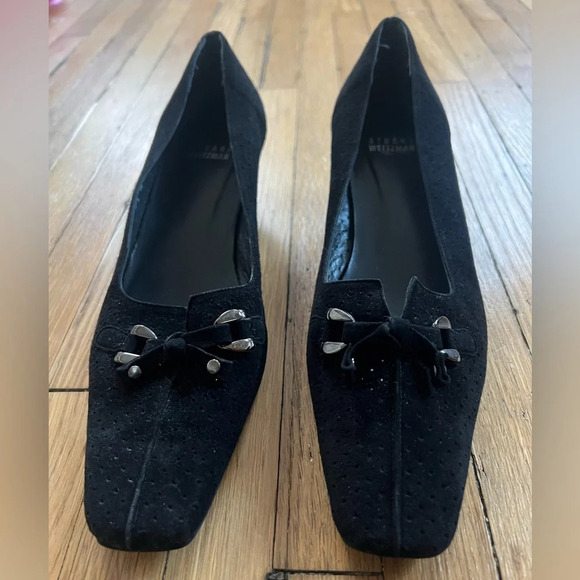 Stuart Weitzman Black Suede Slip On Pumps | Size 7.5 - Picture 4 of 6